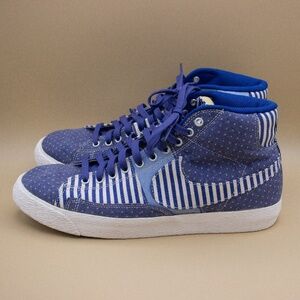 Nike Blazer Premium Vintage Mid Blue Shoes 638322-402 Men's Size 10
